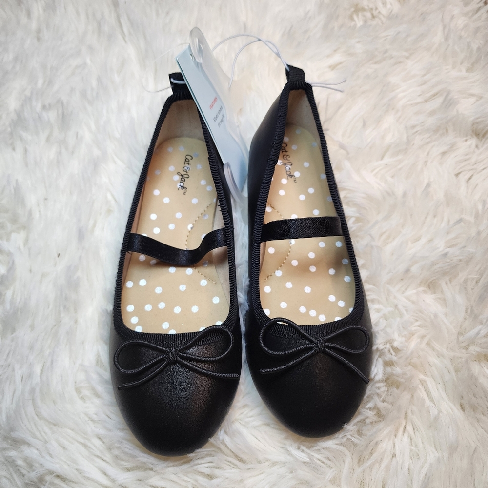 New Cat & Jack Black Ballet Flats 11